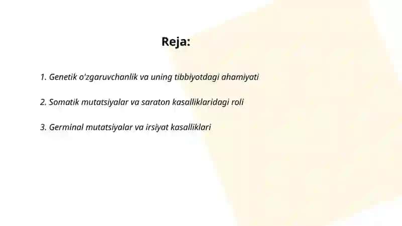 Ozgaruvchanlik xillari va tibbiyotdagi roli 2