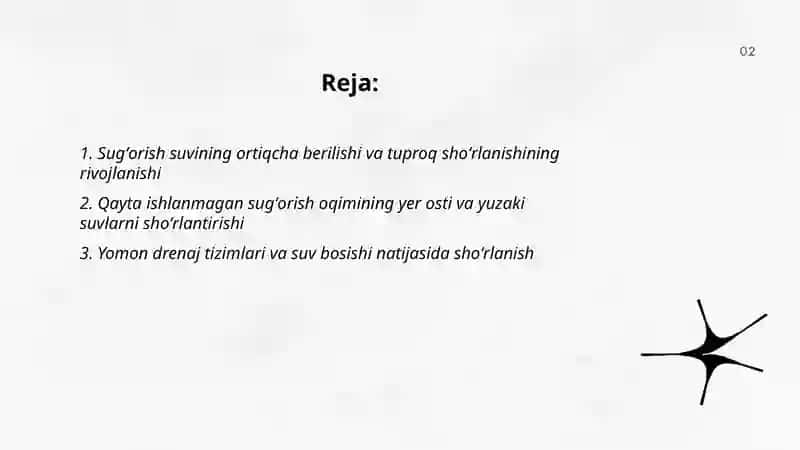 Shoʻrlangan mintaqalarda ekologik muammolarning kelib chiqishi 2