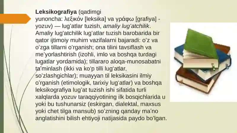 Lug’at tiplari va turlari 2