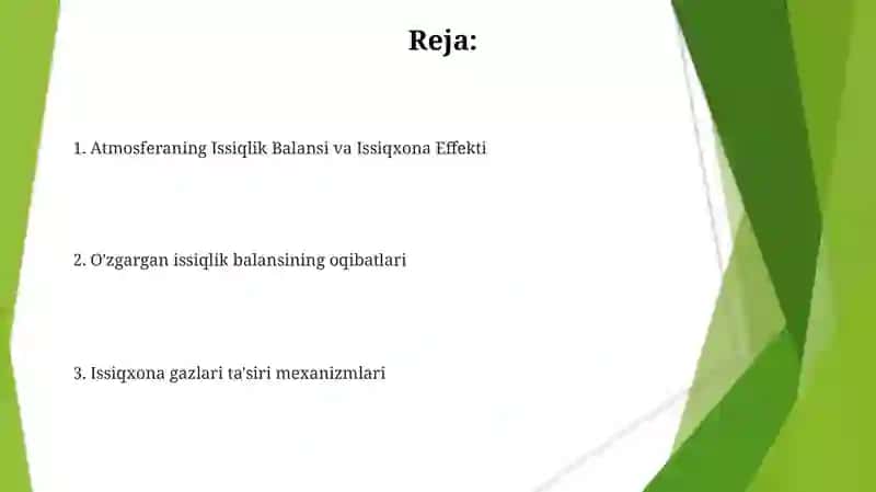 Atmosferaning Issiqlik Balansi va Issiqxona Effekti 2