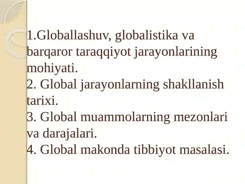 GLOBAL JARAYONLAR VA BARQAROR TARAQQIYOT FALSAFASI 2