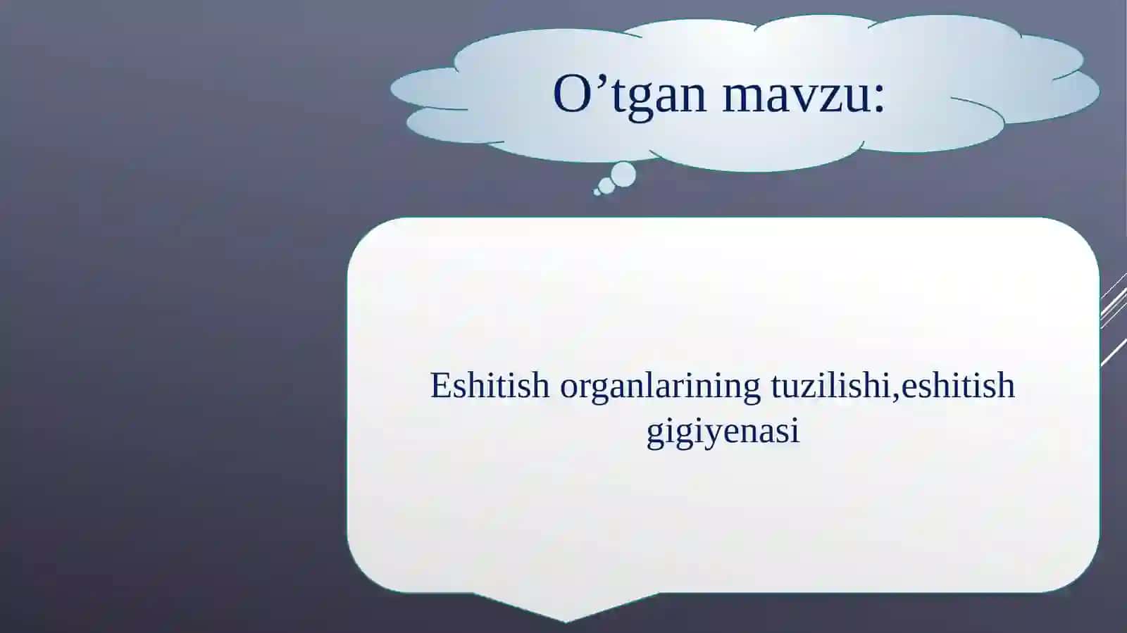 Eshitish organlarining tuzilishi, eshitish gigiyenasi 2