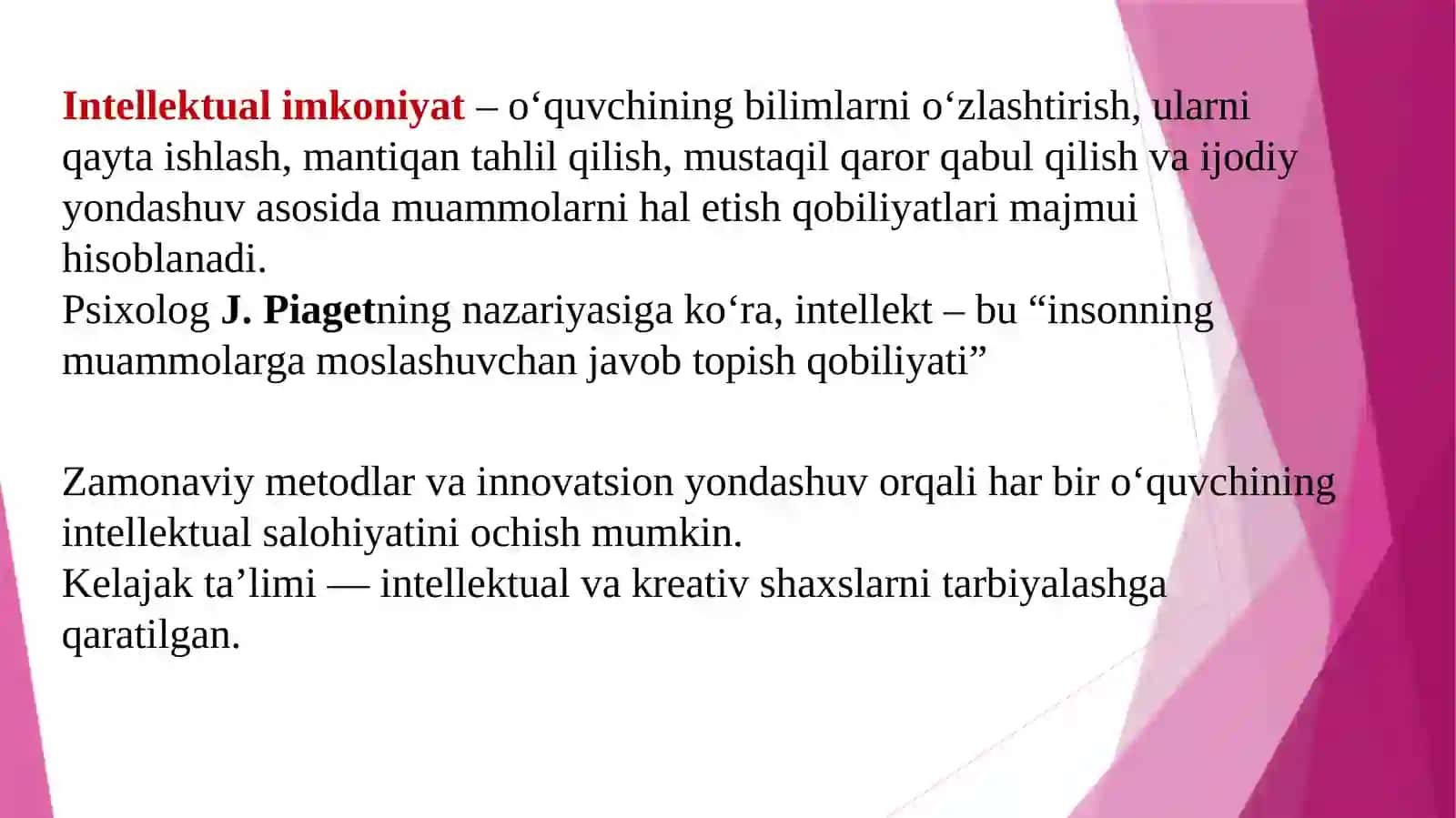 Ta’lim tizimida o‘quvchilarning intellektual imkoniyatlarini rivojlantirish 2