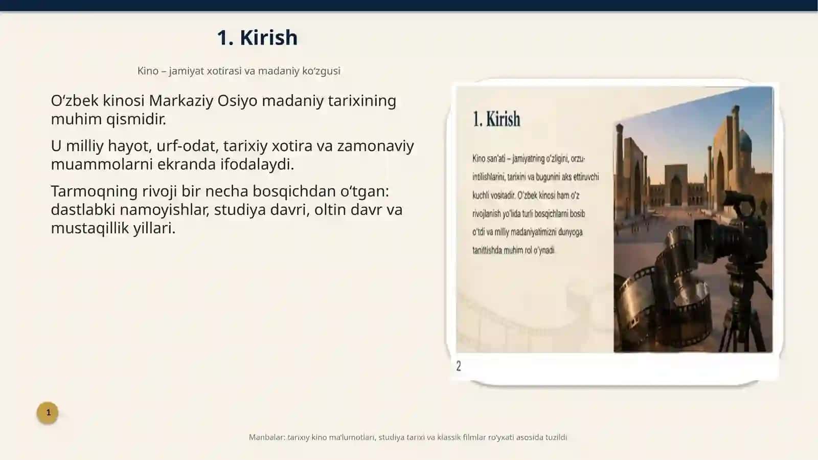 O‘ZBEK KINOLARINING TARIXI 2