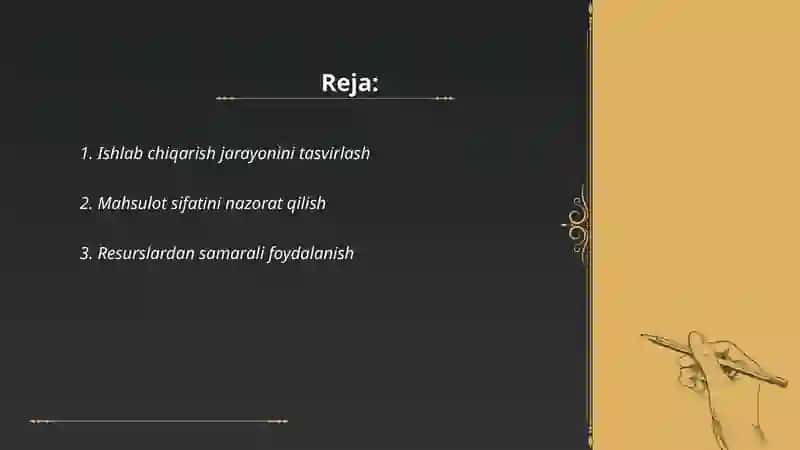 Mahsulot ishlab chiqarish maromiyligi qiymati 2