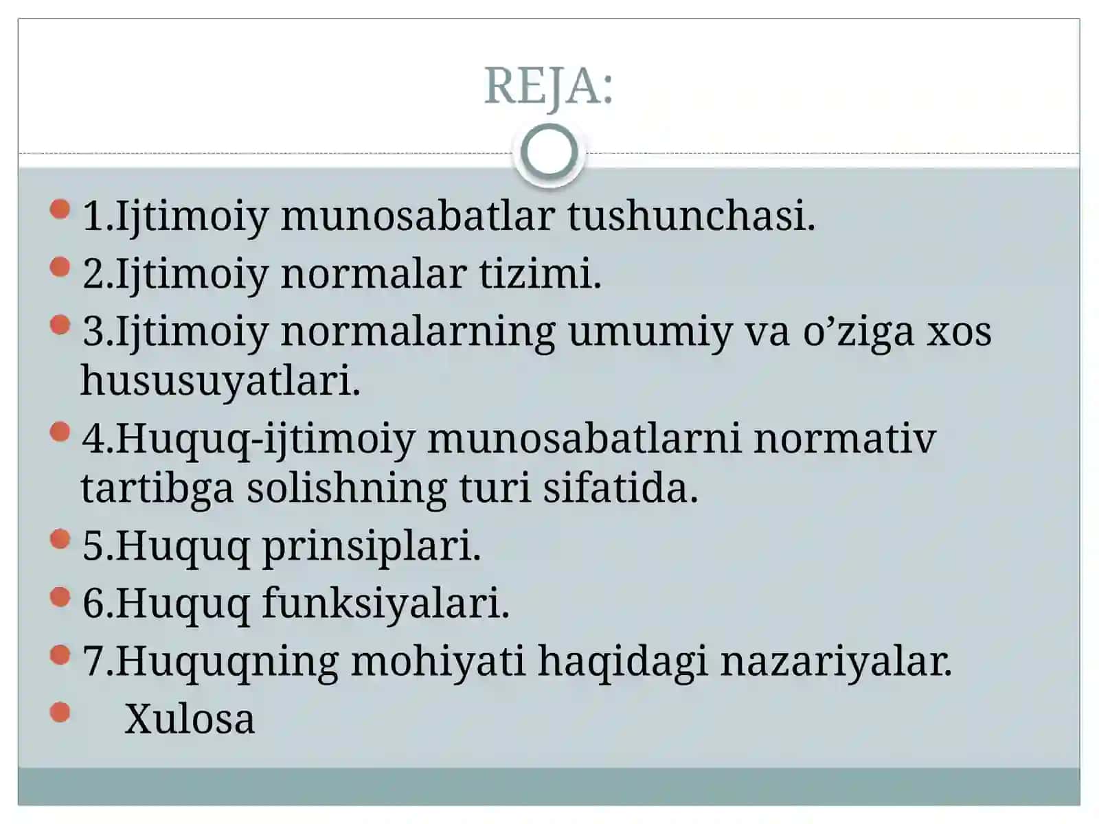 Ijtimoiy munosabatlarni normativ tartibga solishning obyektiv zaruriyati 2