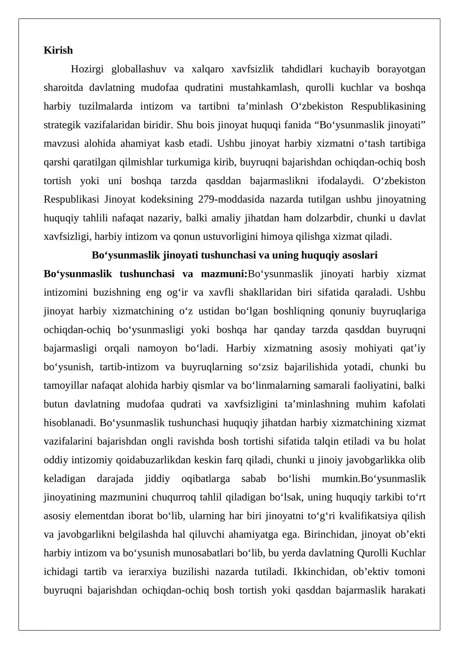 Bo‘ysunmaslik jinoyati huquqiy tahlili 2
