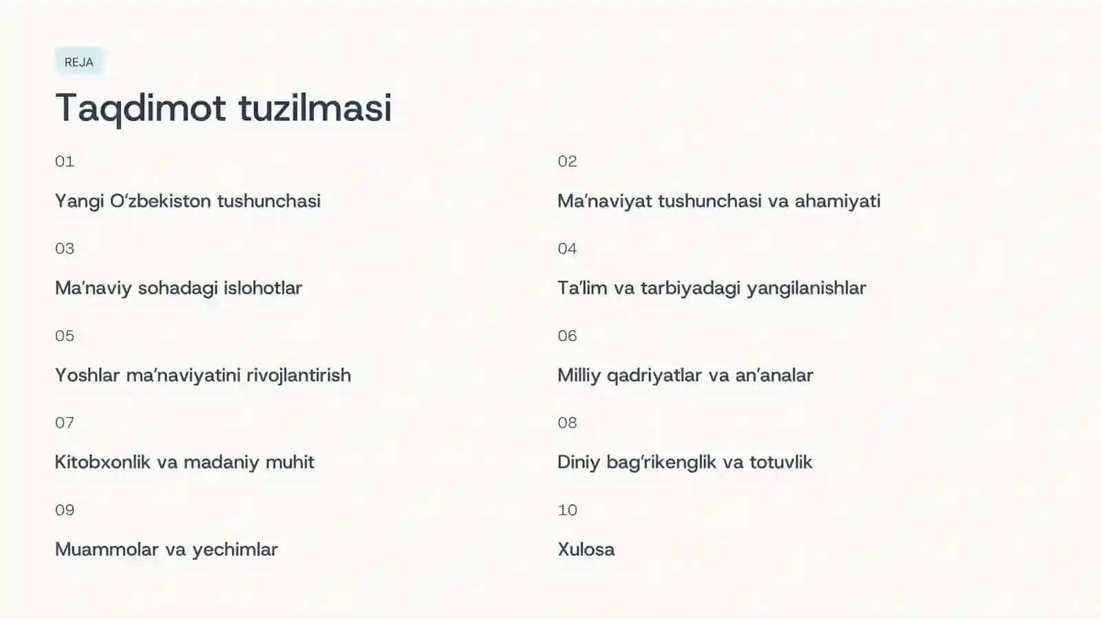 Yangi Oʻzbekistonda amalga oshirilayotgan maʼnaviy oʻzgarishlar 2