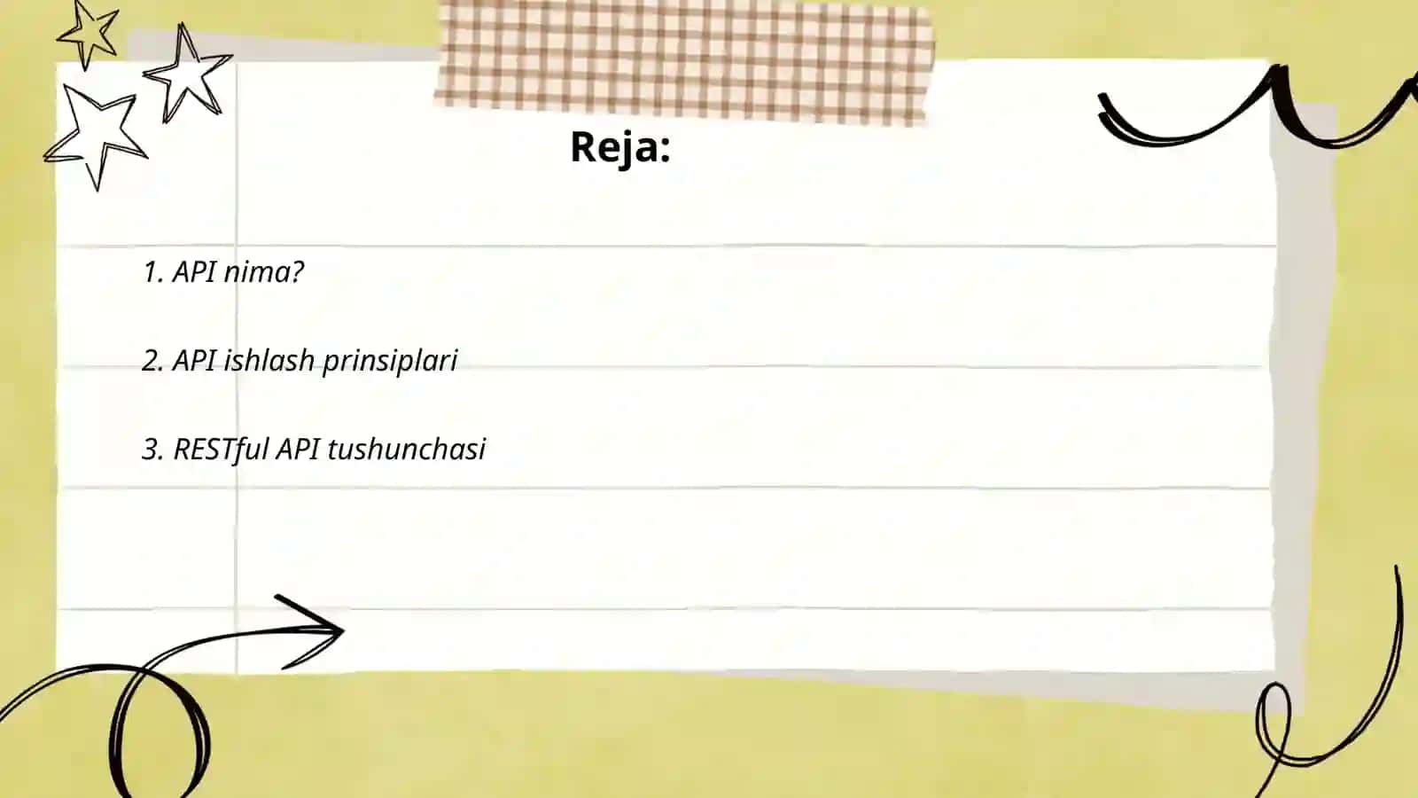API bilan ishlash 2