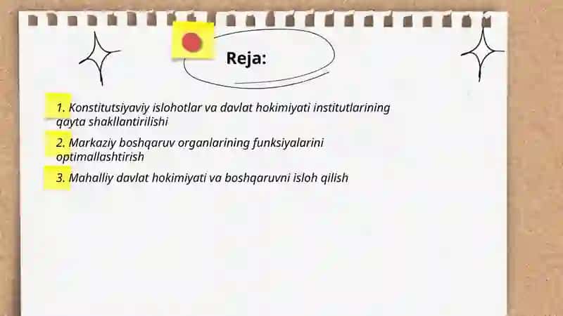 Mustaqillik yillarida davlat boshqaruvi tizimida amalga oshirilgan islohotlar 2