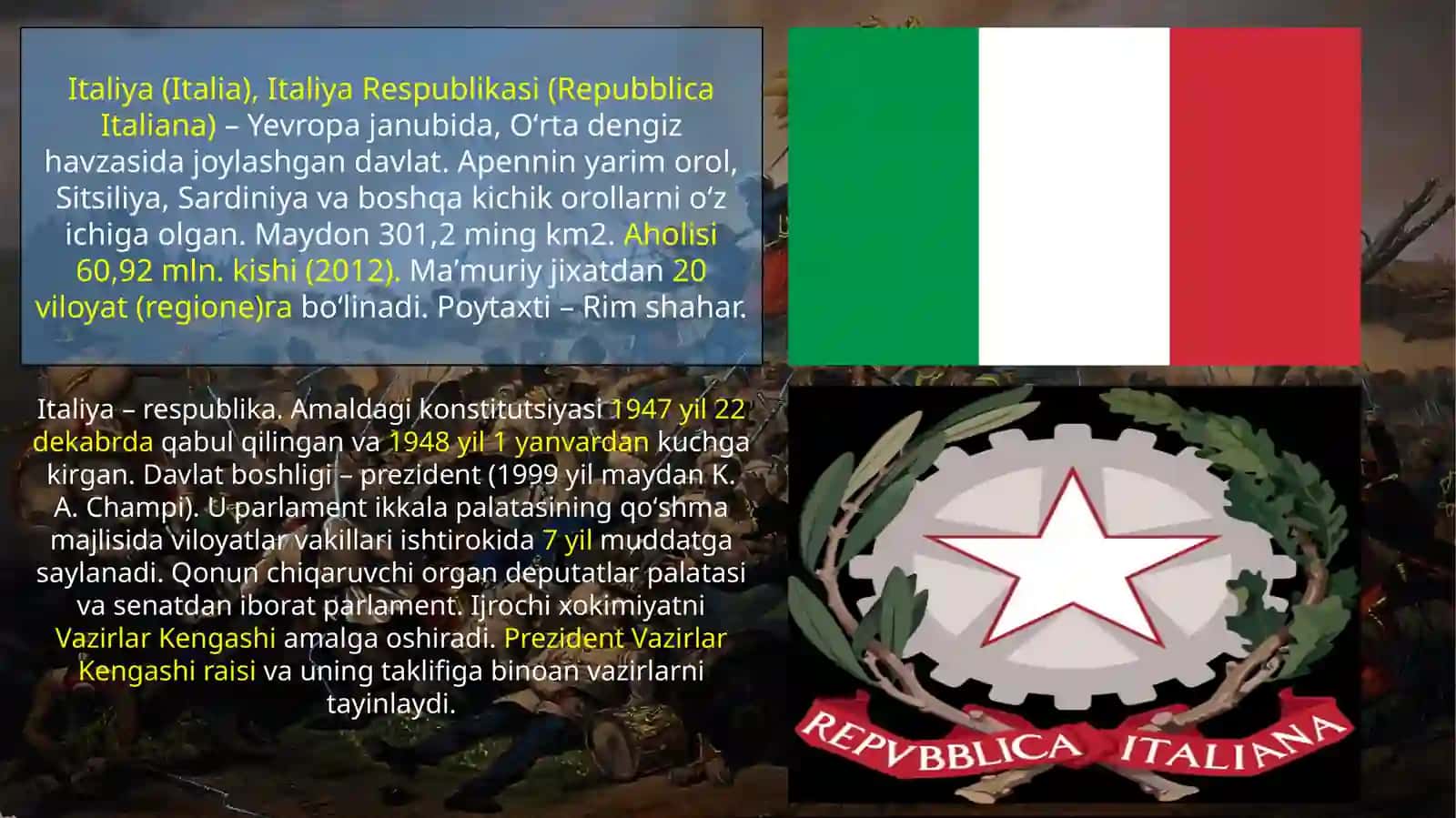 ITALIYA XVI ASR IKKINCHI YARMI – XX ASR BOSHIDA 2