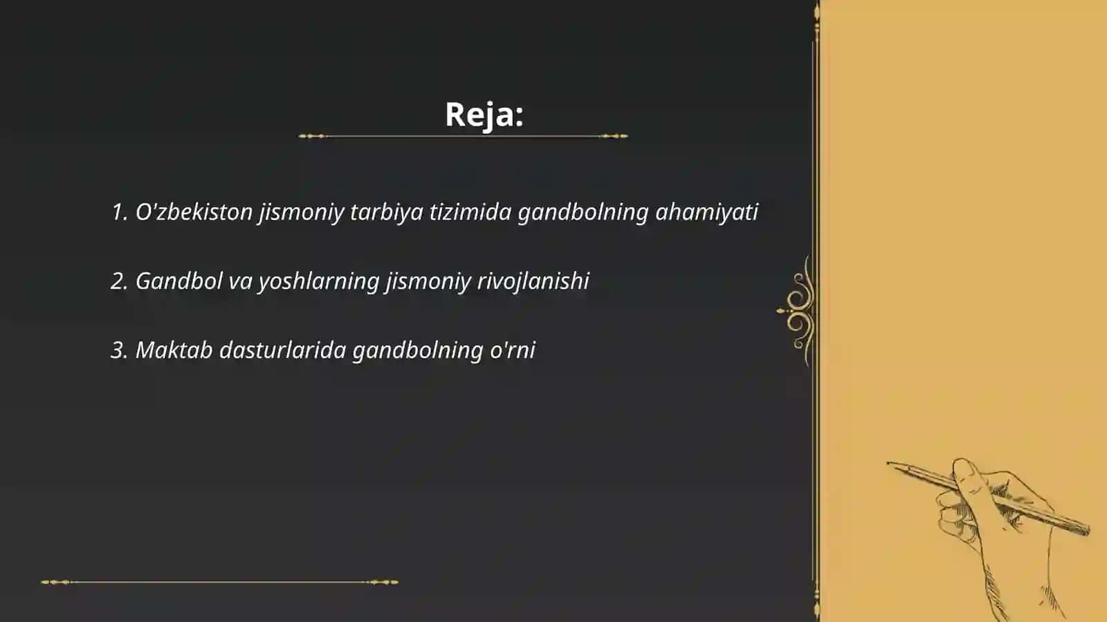O'zbekiston Respublikasi jismoniy tarbiya tizimida gandbolning o'rni 2