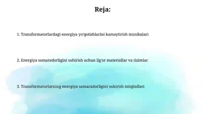 Transformatorlarda energiya samaradorligini oshirish texnologiyalari 2