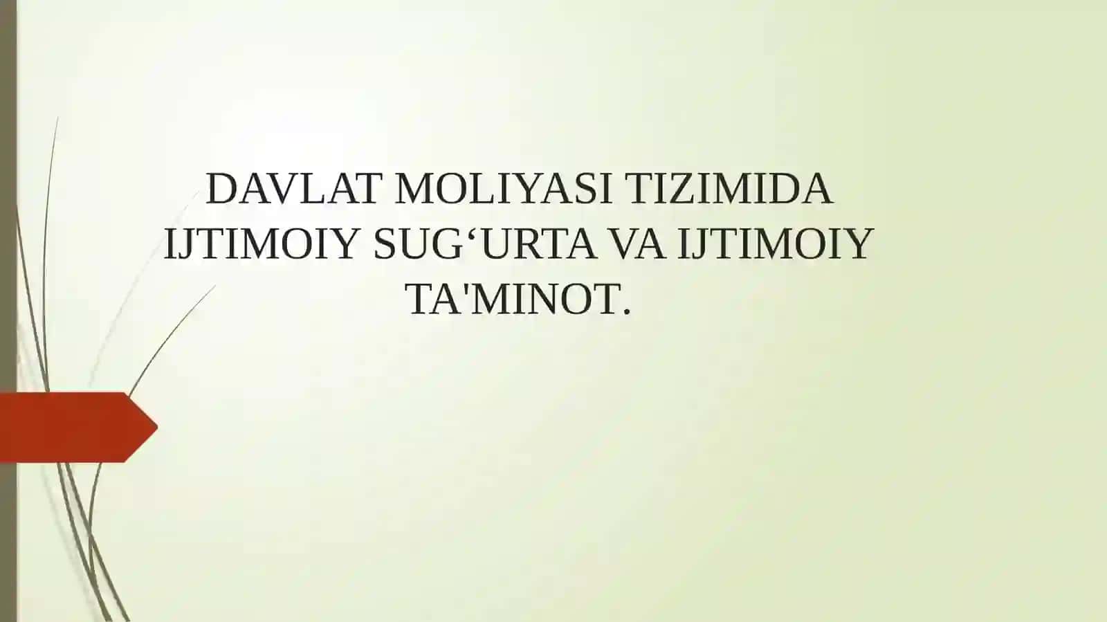 O’zbekiston respublikasida davlat moliya tizimidagi islohotlarning asosiy yo’nalishlar 2