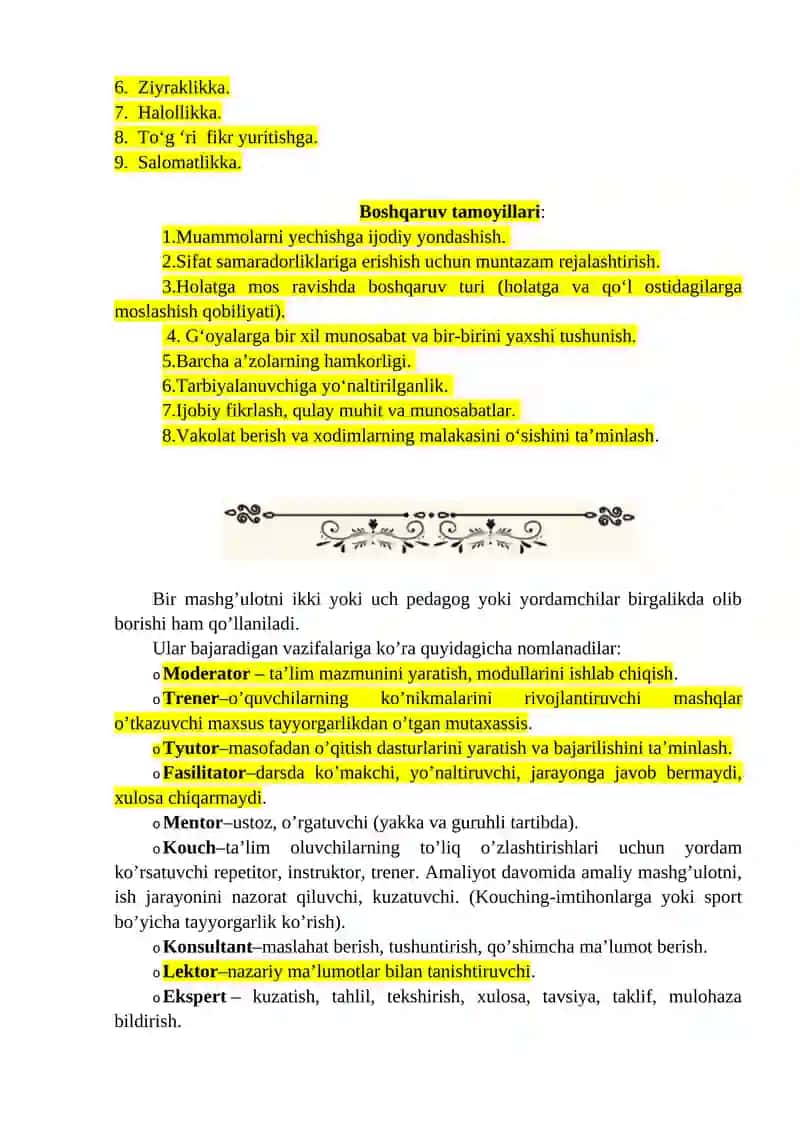 Boshqaruv madaniyatini printsiplari 2