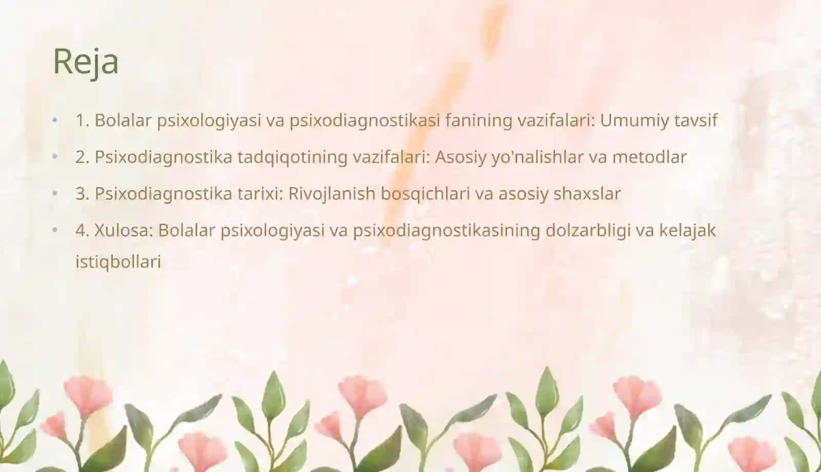 Bolalar psixologiyasi va psixodiagnostikasi vazifalari 2