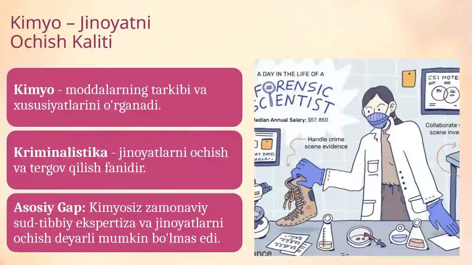 Kriminalistikada kimyoning ro'li 2