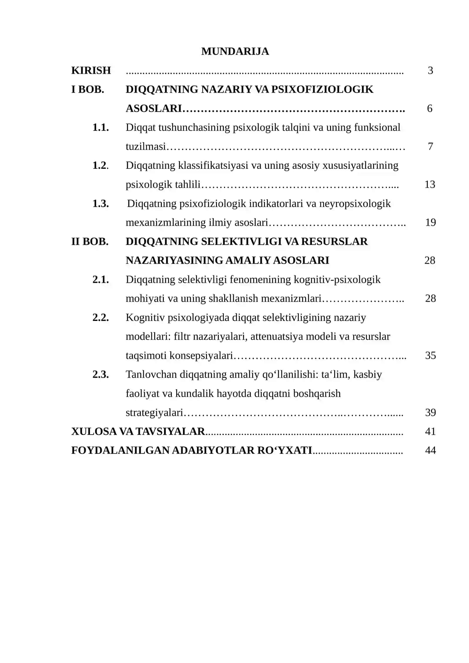 DIQQATNING  SELEKTIVLIGI  VA RESURSLAR NAZARIYASI 2