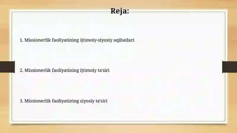 Missiyonerlik frozelitizmning ijtimoiy siyosiy hafvi 2
