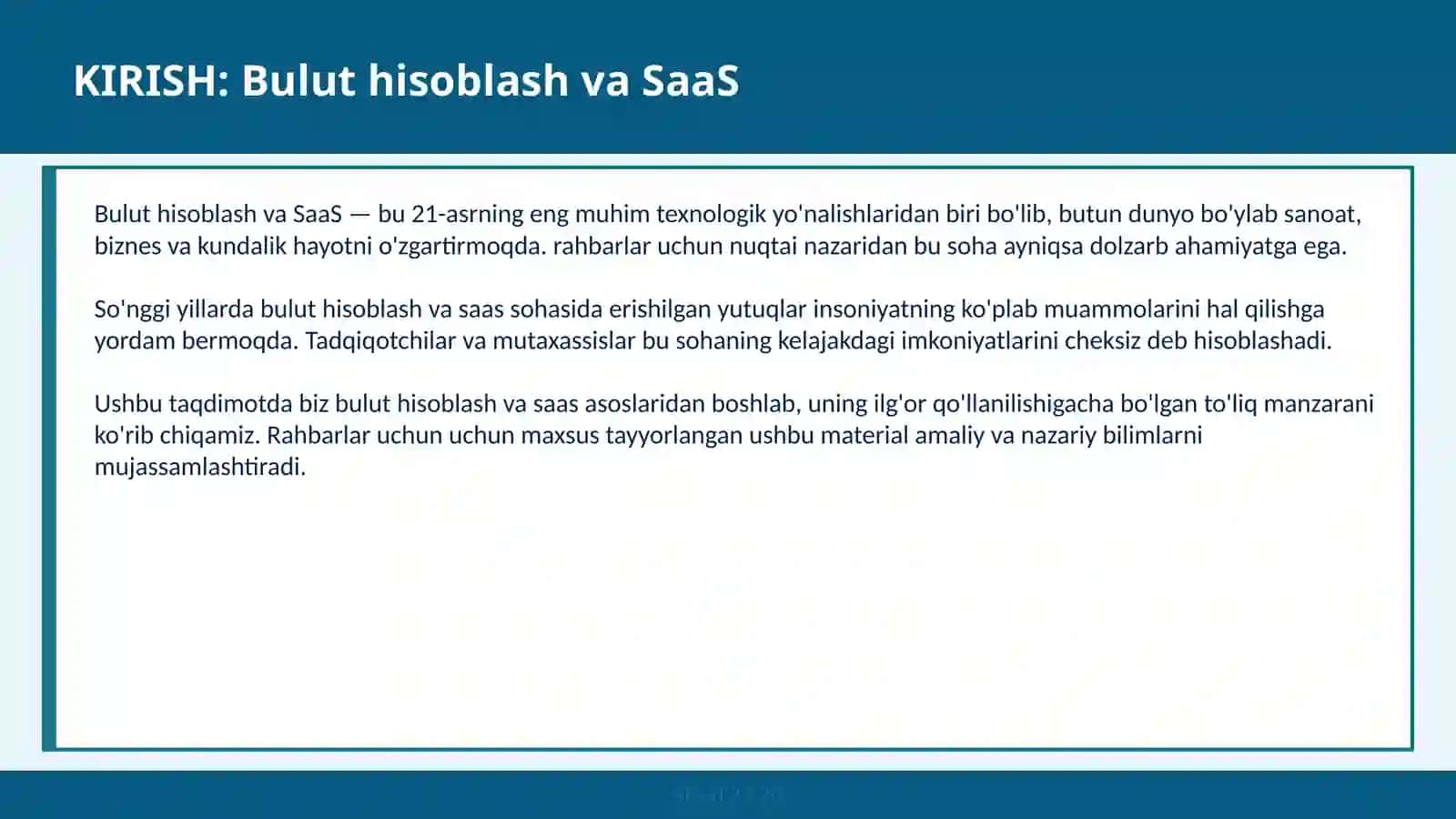 Bulut hisoblash va SaaS 2