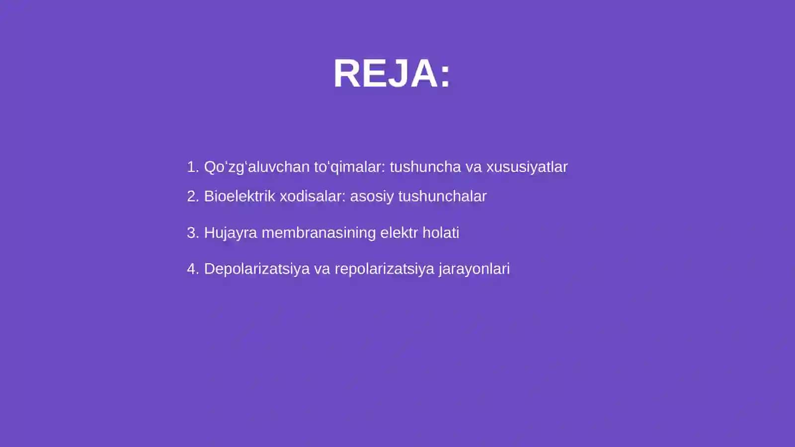 Qoʻzgʻaluvchan toʻqima(bezlarda)larda bioelektrik xodisa 2