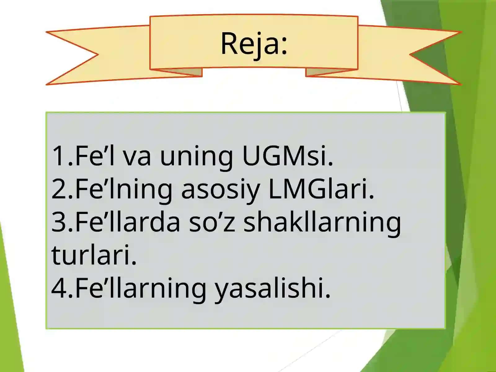 Fe'l so'z turkumi: Fe'lning vazifadosh va modal shakllari 2