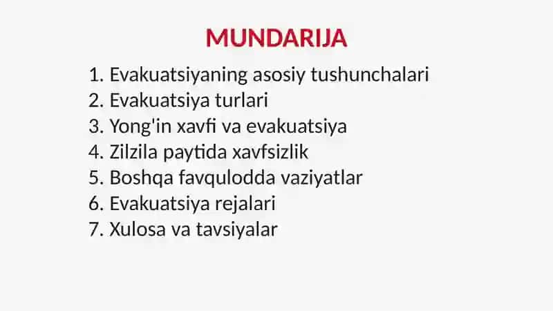 Favqulodda vaziyatlarda aholini evakuatsiya qilish 2