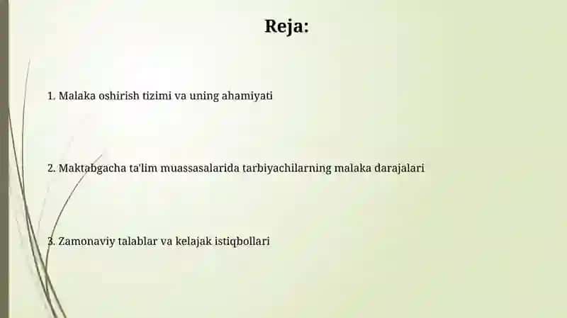 Maktabgacha ta'lim tashkilotlarida pedagoglarning malaka tasniflari 2