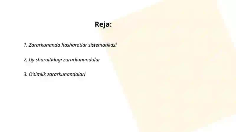 Zararkunanda hayvonlar sistematikasi 2