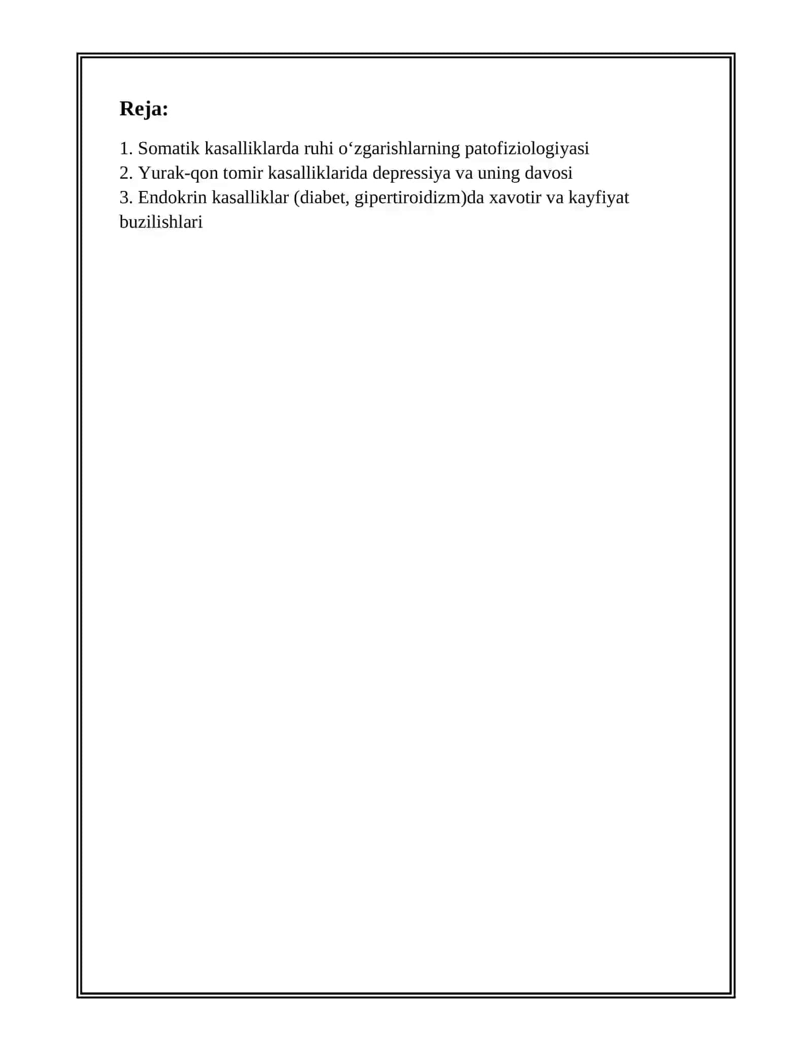 Somatik kasalliklarda ruhi oʻzgarishlarning patofiziologiyasi 2