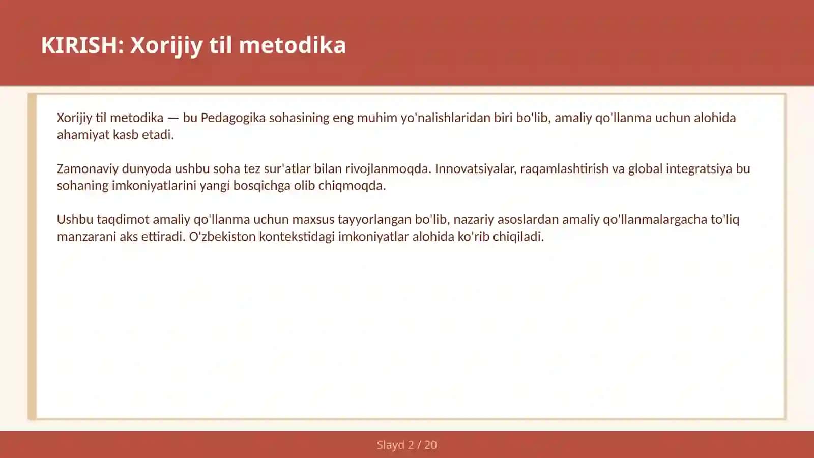 Xorijiy til metodika 2