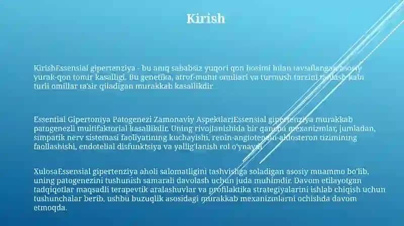 Essensial Gipertoniya Patogenezi Zamonaviy Aspektlari 2