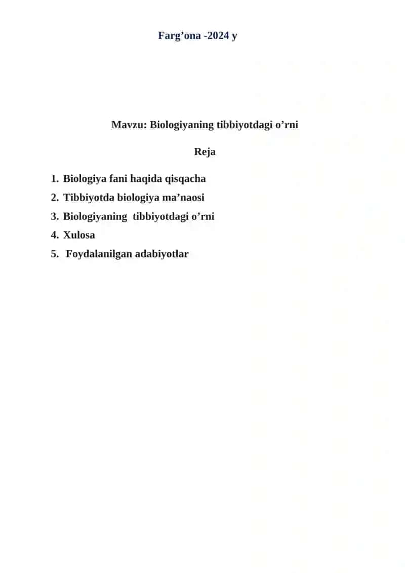 Biologiya fani haqida qisqacha 2