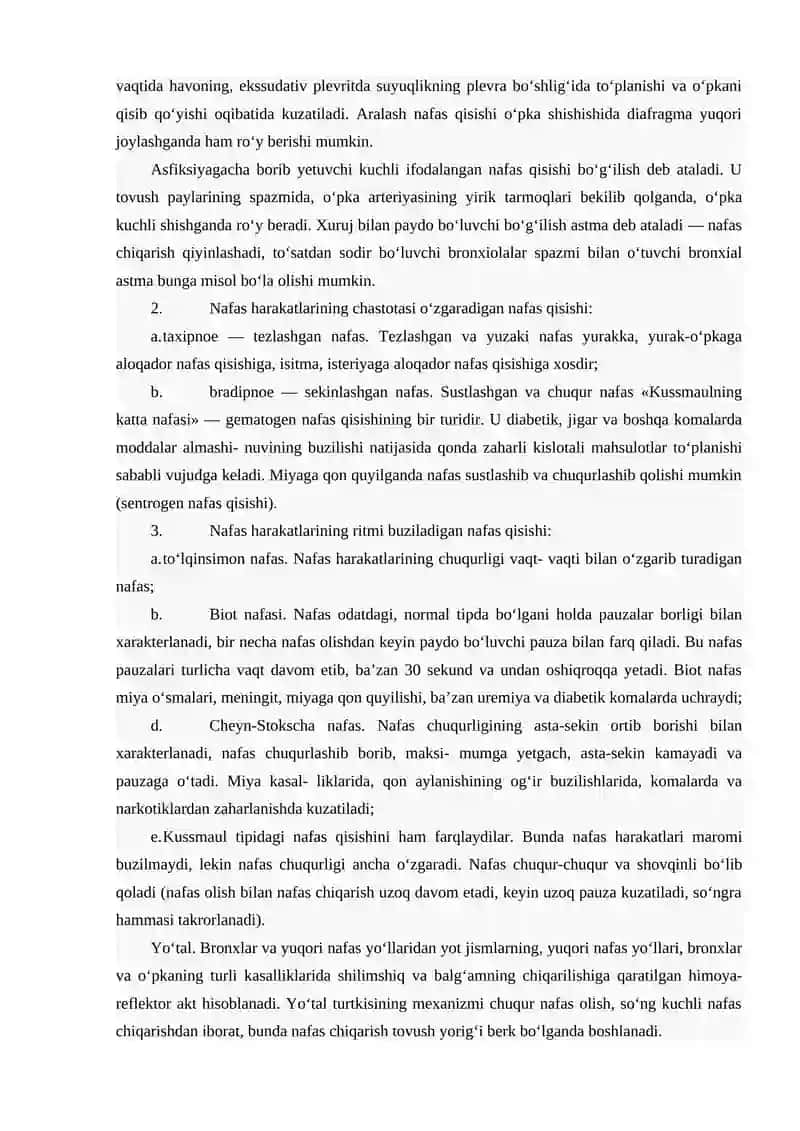 Nafas xarakatlari va nafas tiplari 2