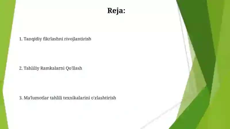 Mustaqil Tahlil Ko'nikmalarini Egallash 2