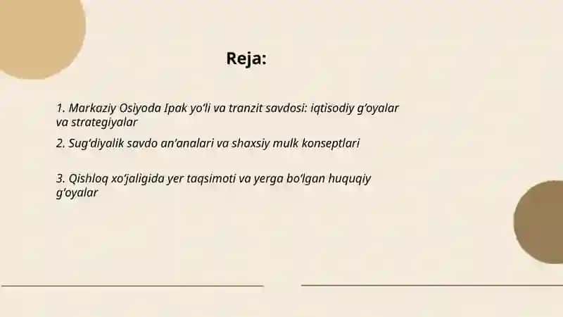 Markaziy Osiyoda Ipak yoʻli va tranzit savdosi 2