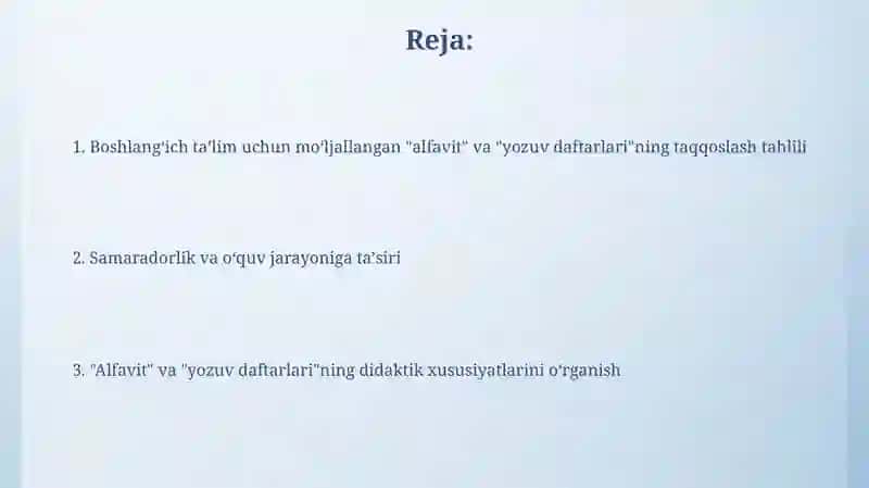 "Alifbe" va "Yozuv dafrari"ni qiyosiy tanqidiy tahlili 2