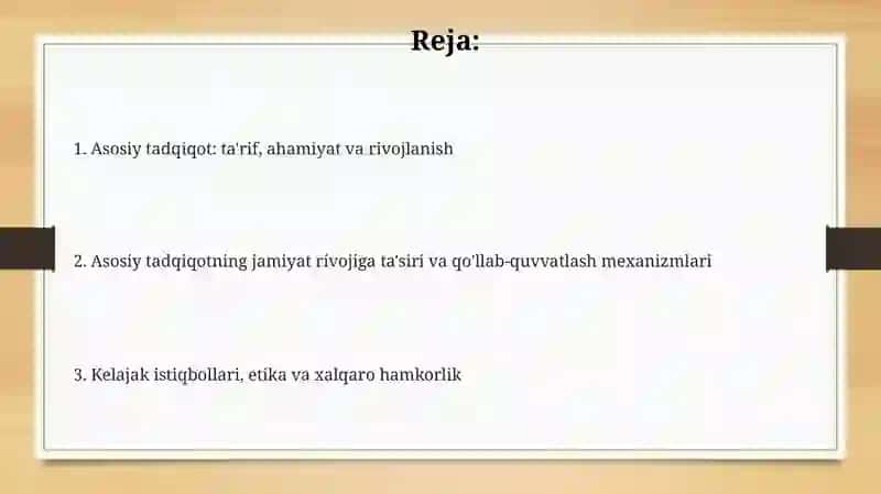 Fundamental tadqiqotlar va ularning jamiyat taraqqiyotidagi o'rni 2