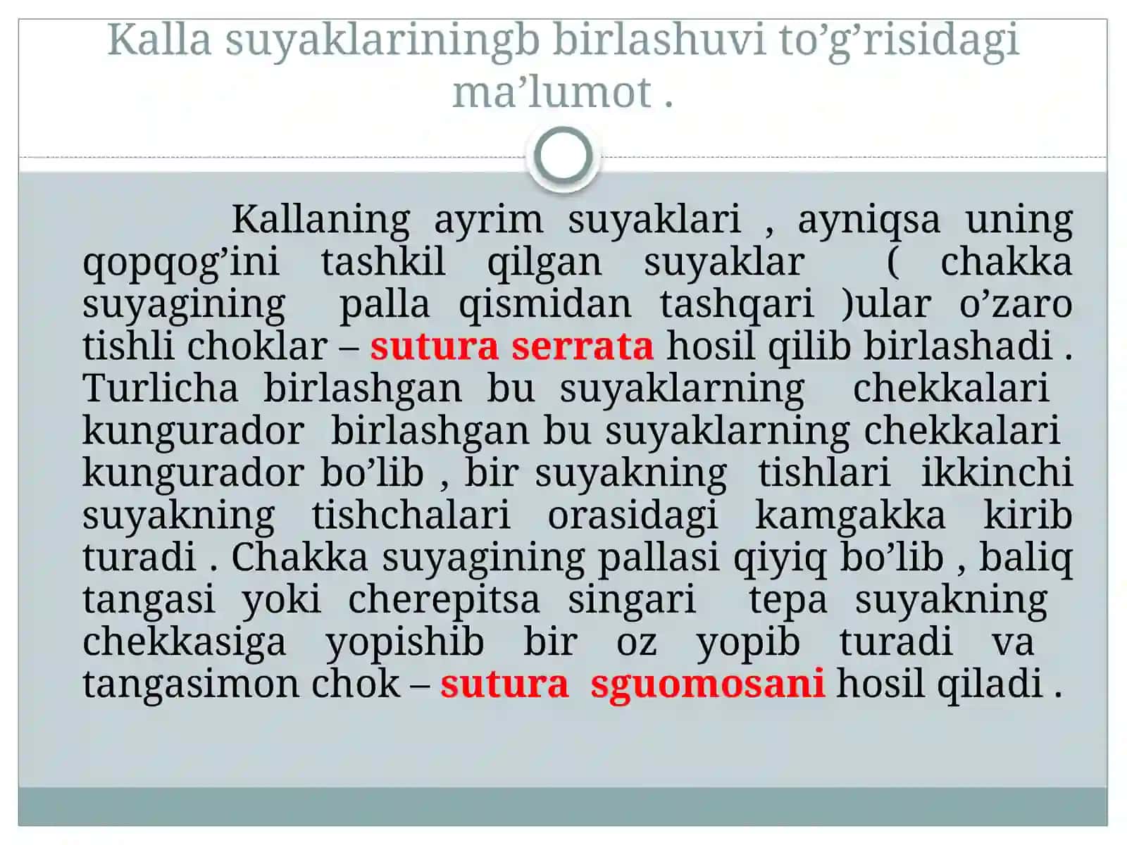 Kallasuyaklarining harakatchan va harakatsiz birikishlari 2