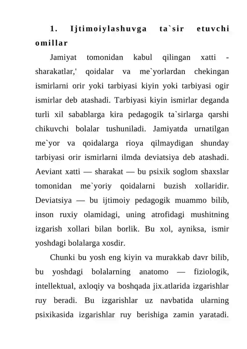 Ijtimoiylashuvga ta'sir etuvchi omillar 2