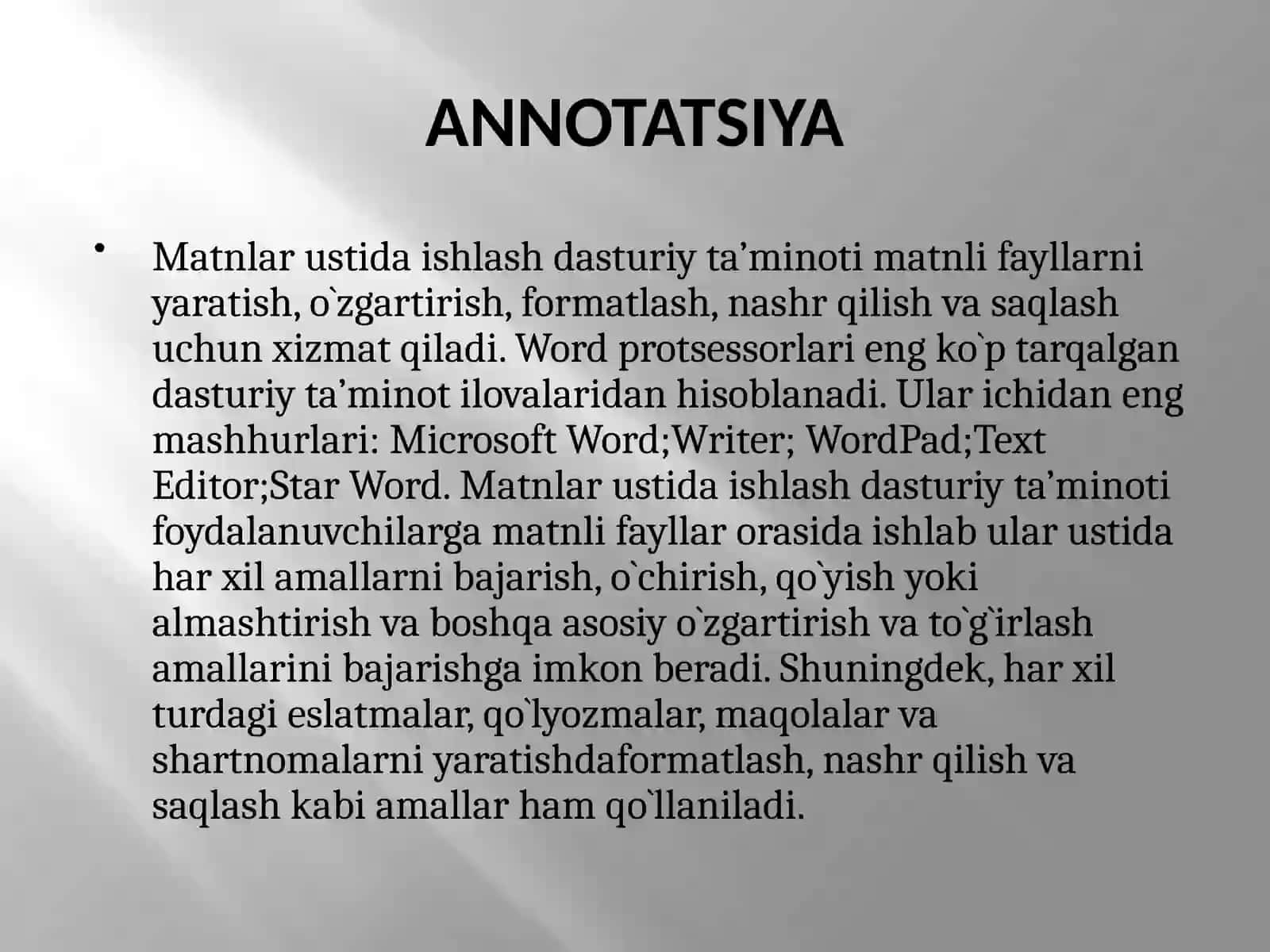 ZAMONAVIY MATN REDAKTORLARI 2