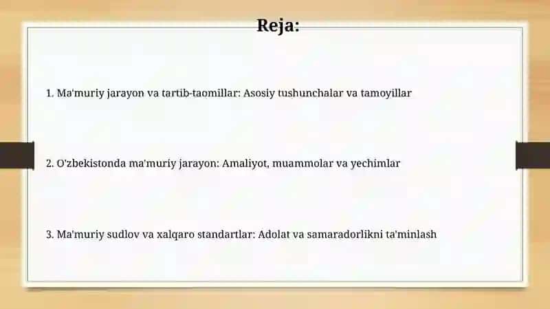 Ma'muriy jarayon va mamuriy protseduralar 2