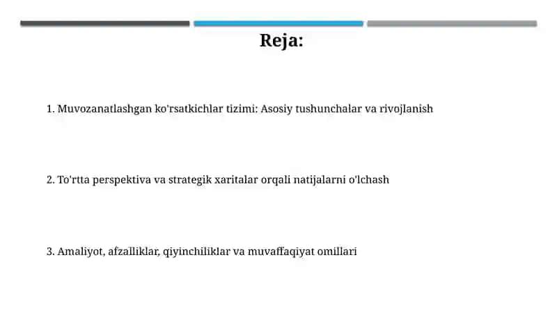 Balanslashgan ko’rsatkichlar tizimi haqida tushuncha 2