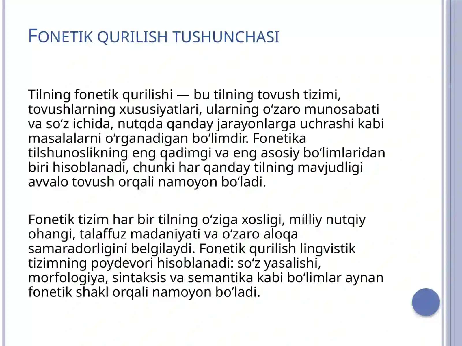 TILNING FONETIK QURILISHI 2