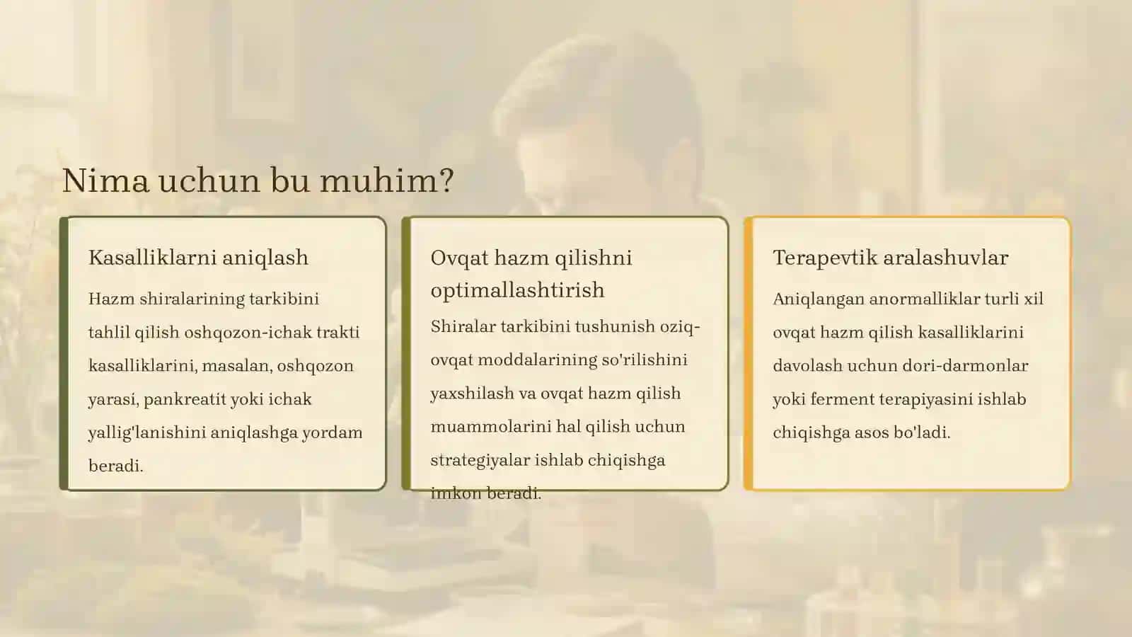 Hazm Kanalidagi Shiralar Tarkibini Aniqlash, Ajratib Olish va Tekshirish 2