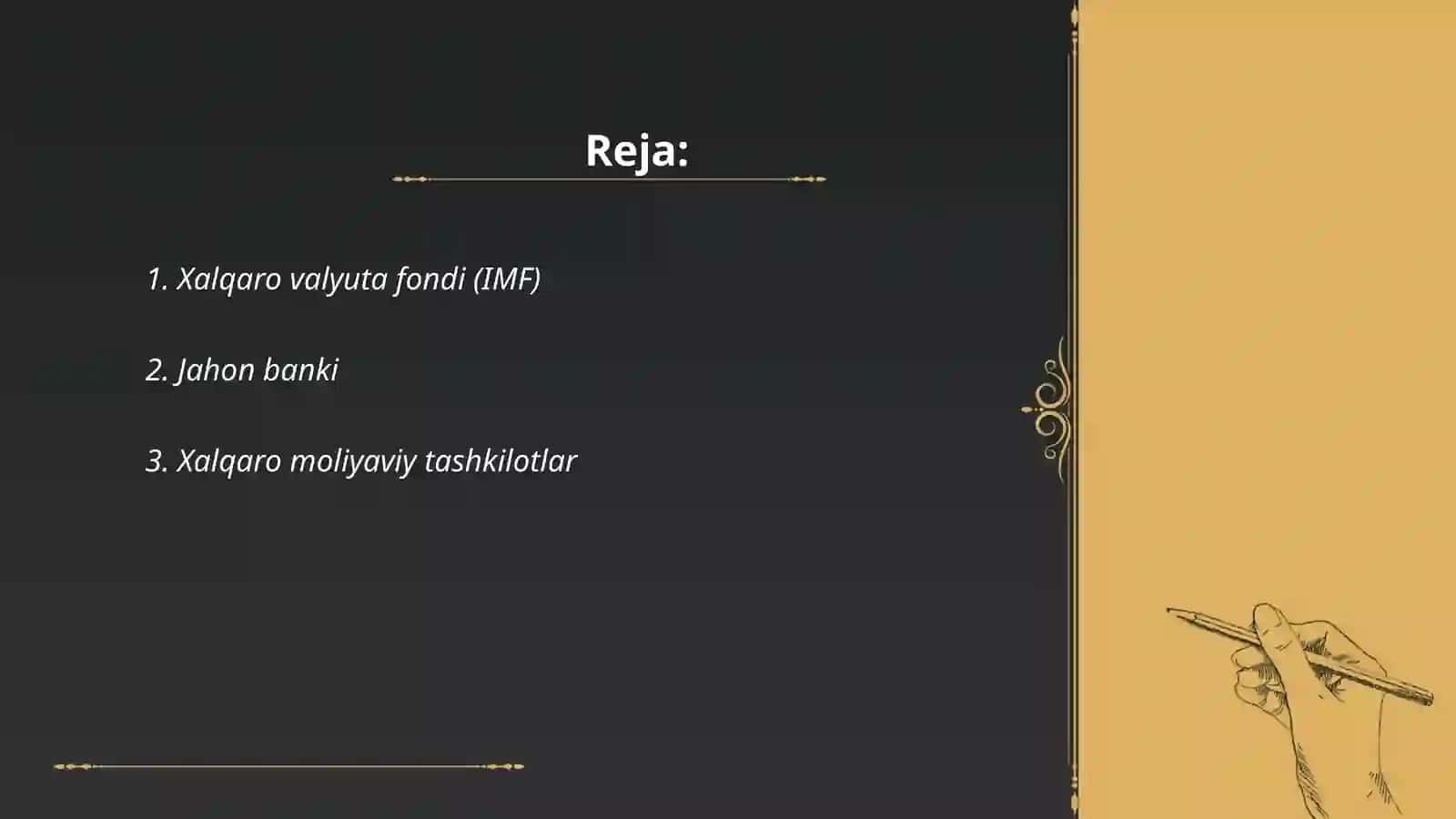 Xalqaro moliya tuzilmari 2