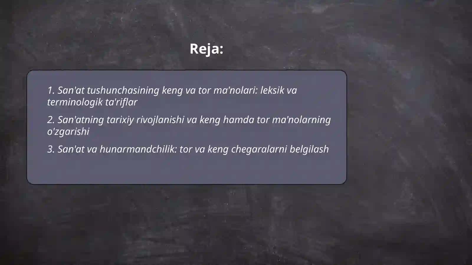 San'atning tushunchalari 2
