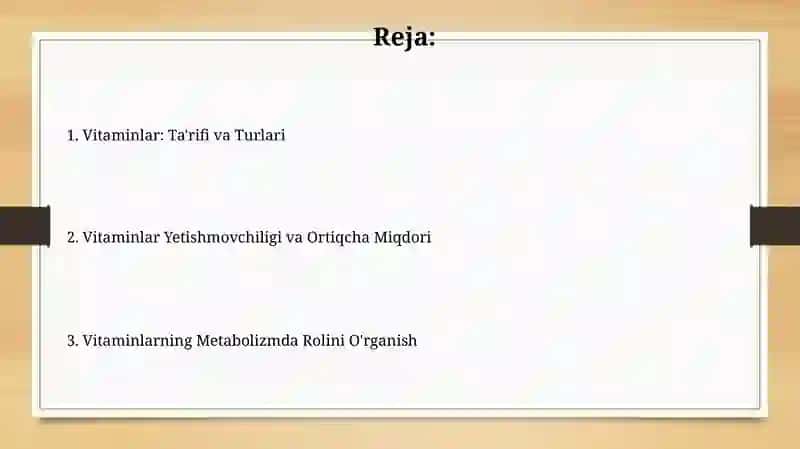 Vitaminlar: Ta'rifi va Turlari 2