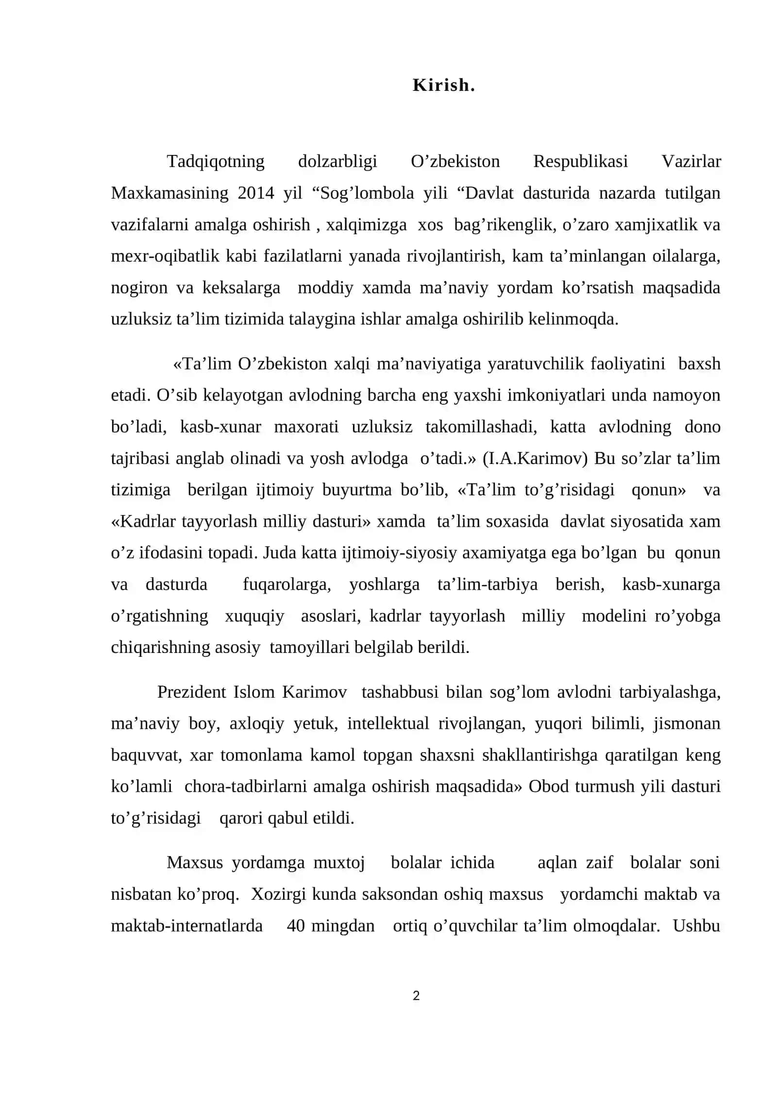 Intelekti rivojlanmagan o’quvchilarni savodga o’rgatishning o’ziga xos xususiyatlari 2