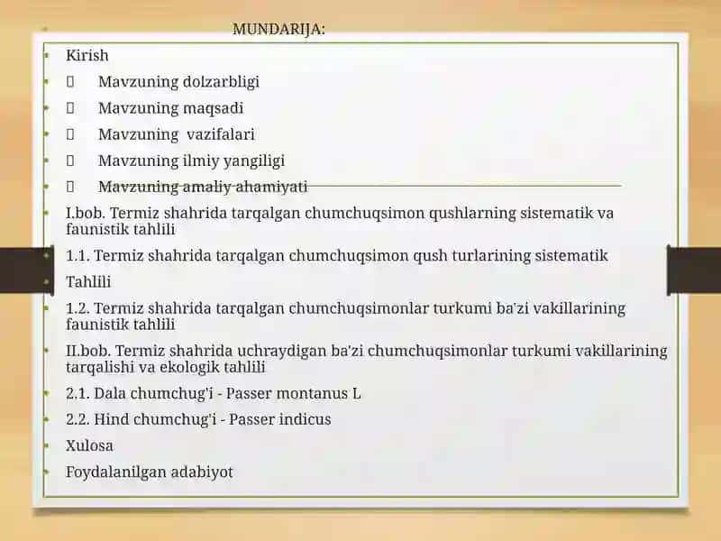 Chumchuqsimonlar turkumi vakillari va ularning tarqalishi 2